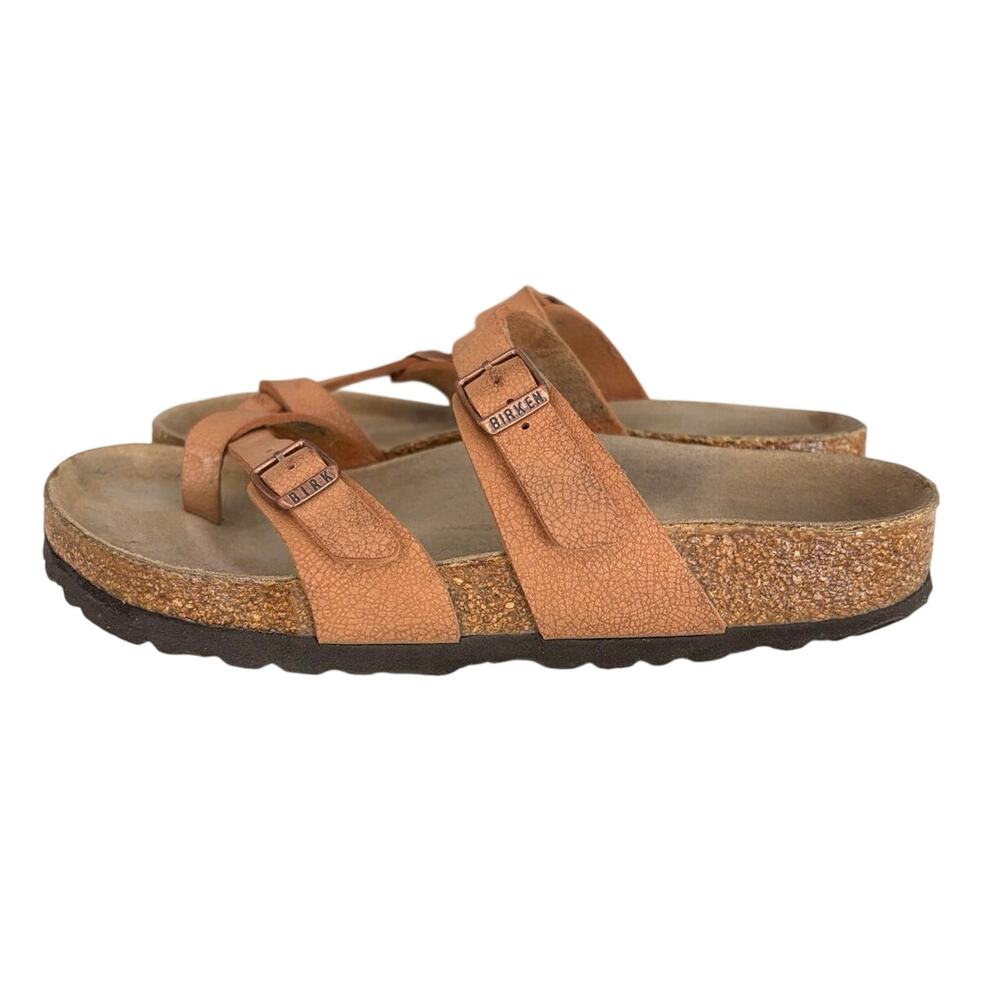 Birkenstock Mayari strappy toe loop sandals sz 37 pecan boho casual summer